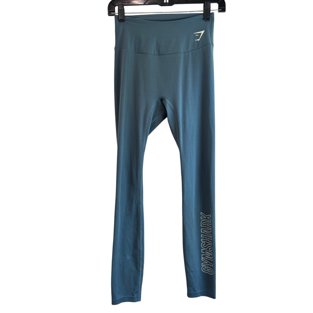 Gymshark Dark Teal Blue Leggings Women's size Medium, Activewear Mid Waisted